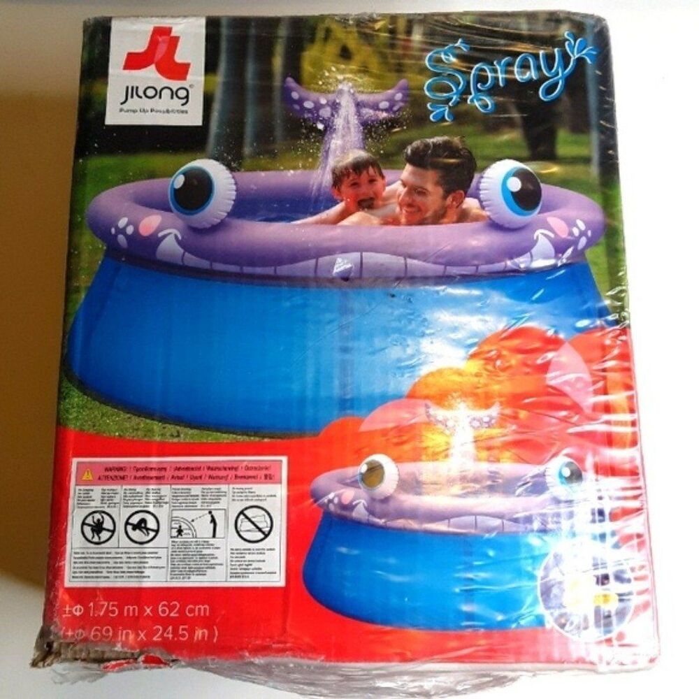 Whale Inflatable Spray Pool 69in x 24.5in